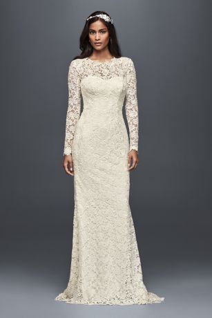Hilfiger long sleeve sheath wedding dress with beading sleeves japan
